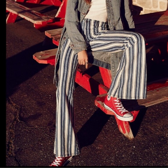 Free People Jeans Jolene Stripe Flare Bell Bottom Poshmark